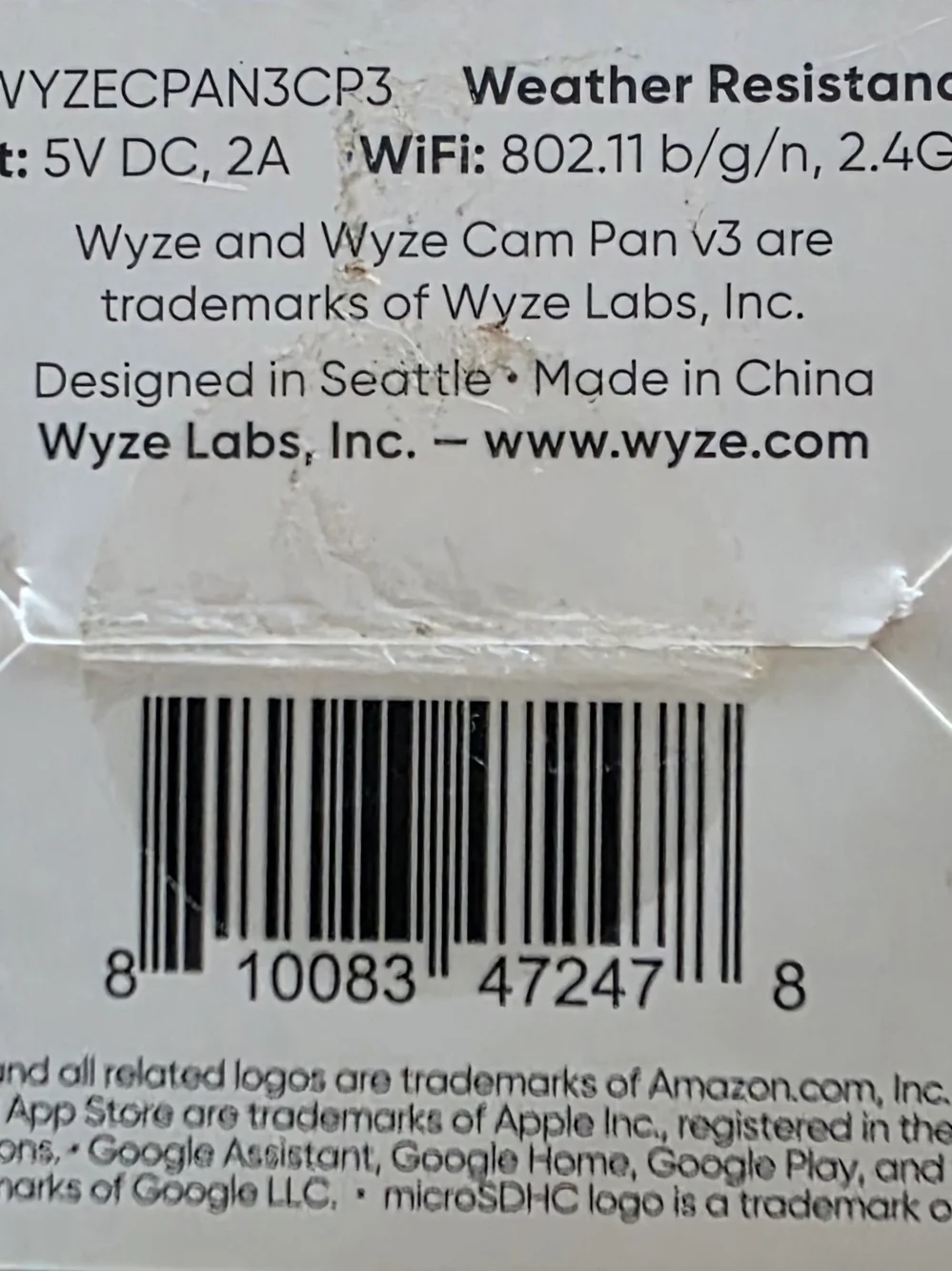 Wyze Cam Pan V3 Security Camera - White and Black